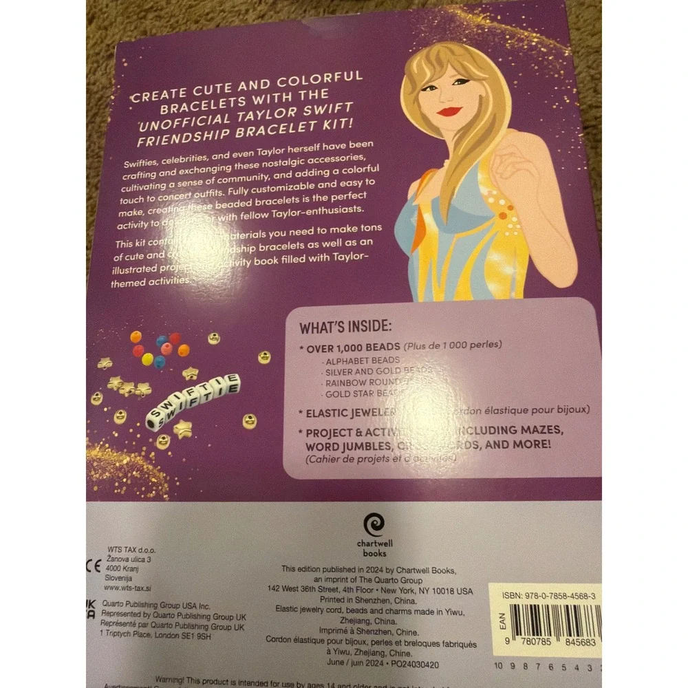 Taylor‎ Swift Friendship Bracelet Kit Over 1000 Beads Project Activity Book